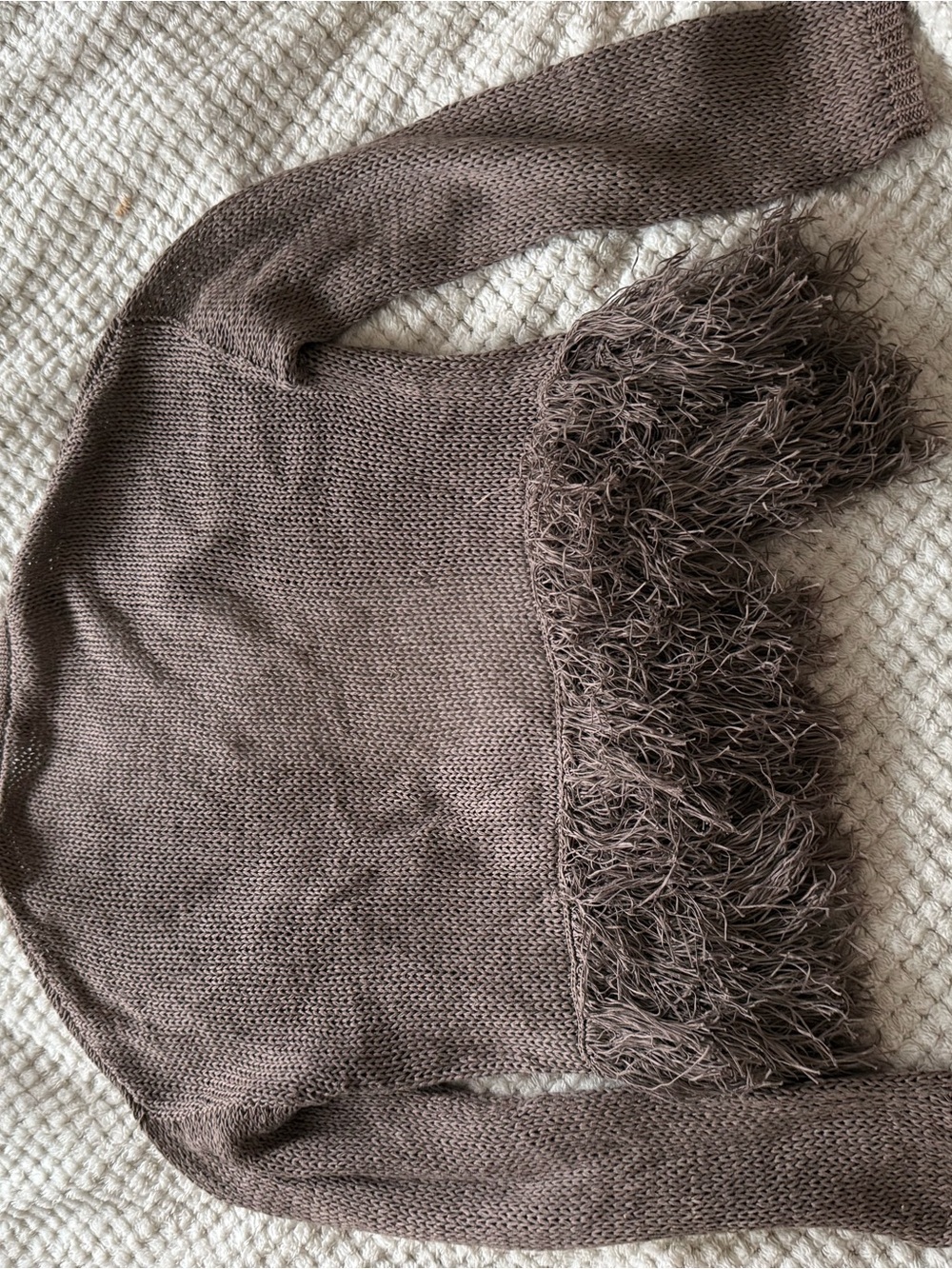Brunello Cucinelli Brown fringe detail Knit cotton Cardigan - Picture 6 of 6